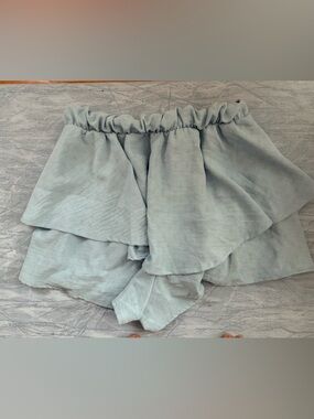 Light Sage Tiered Ruffle Skort